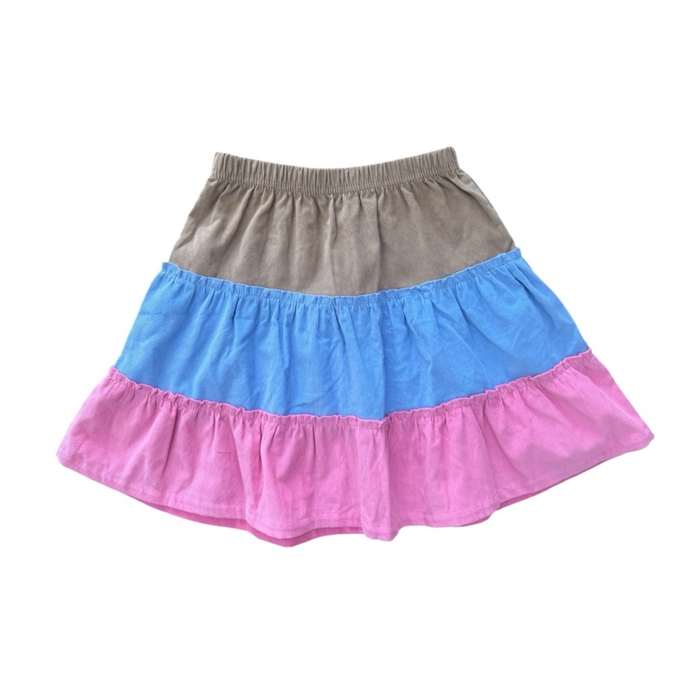 Luigi Kids NWT Colorful Tiered Corduroy Skirt 8